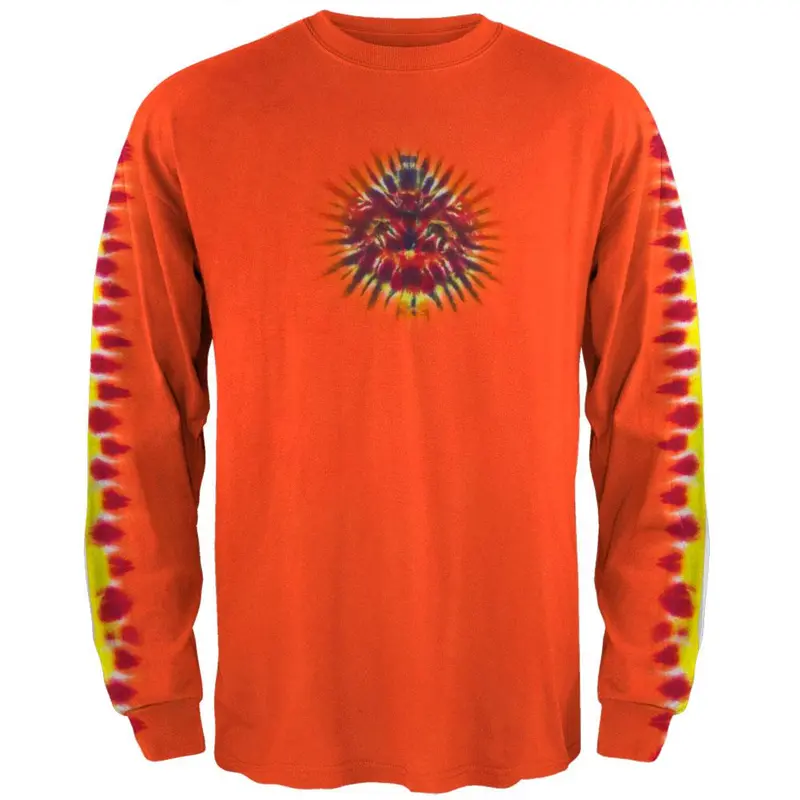 Orange Fire Shoulder Long Sleeve T-Shirt