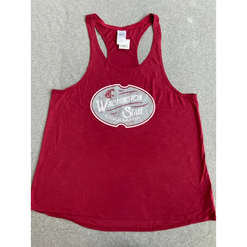 Crimson Washington State Oval Tank Top