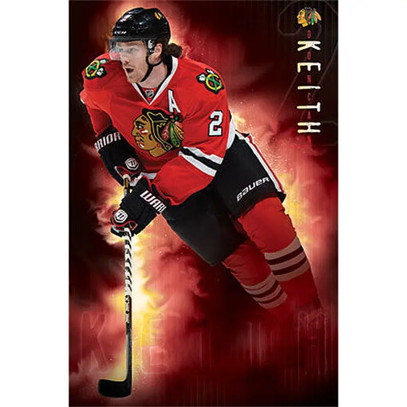 Duncan Keith "On Fire" Chicago Blackhawks NHL Action Poster - Costacos 2013