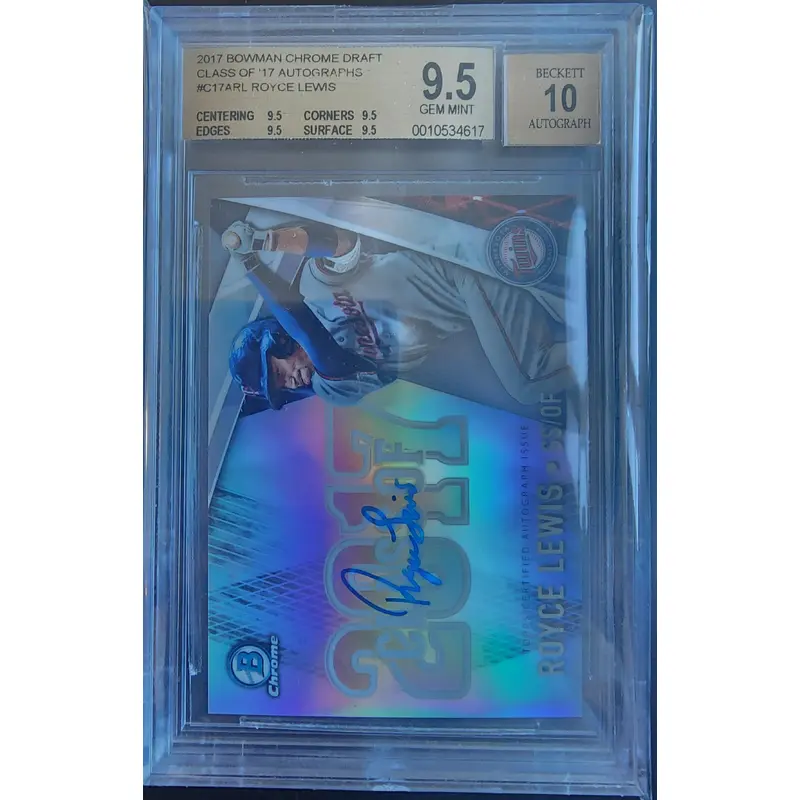Royce Lewis 2017 Bowman Chrome Class of 2017 Auto BGS 9.5 Gem Mint Auto 10