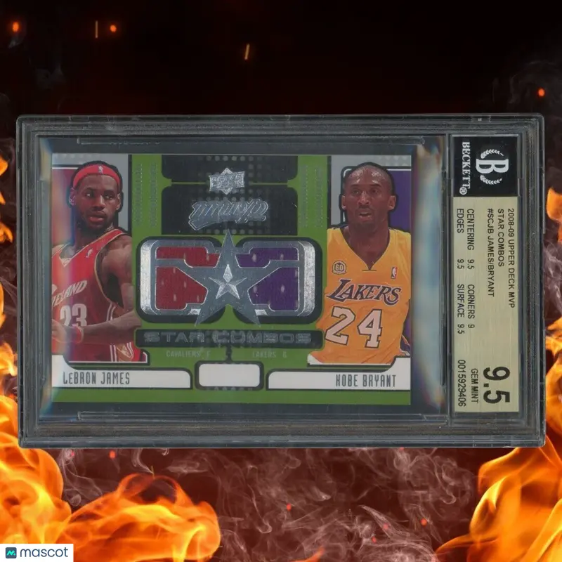 2008-09 Upper Deck MVP KOBE BRYANT / LEBRON JAMES Dual Jersey Star Combo BGS 9.5