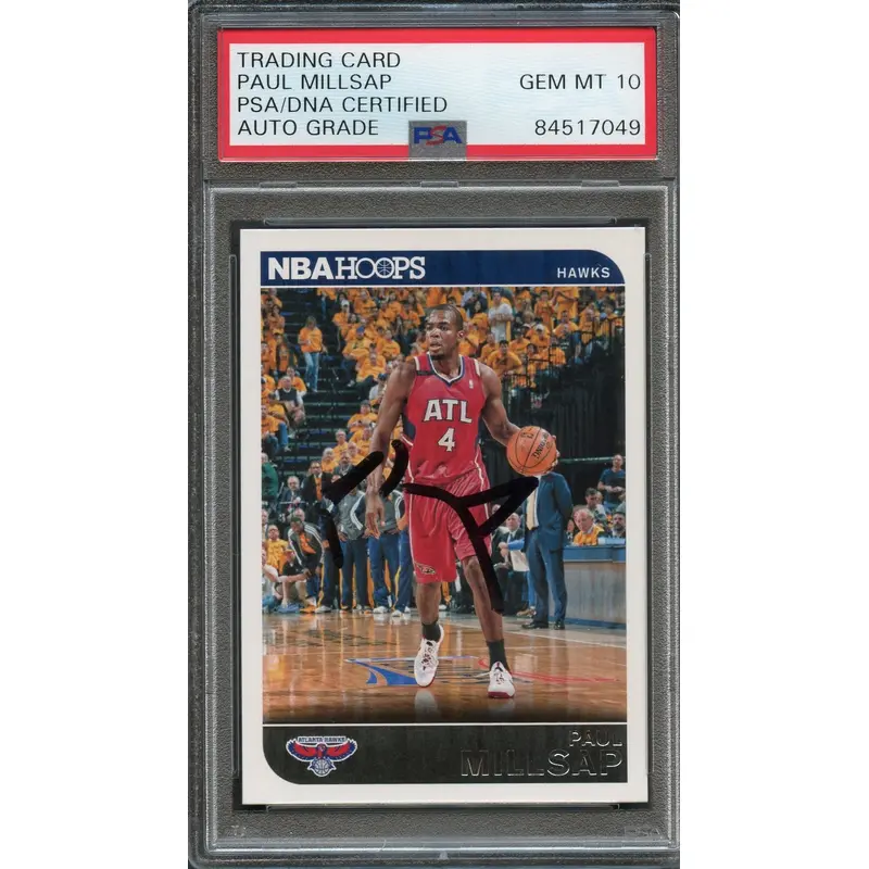 2014-15 NBA Hoops #31 Paul Millsap Signed AUTO 10 PSA Slabbed Hawks