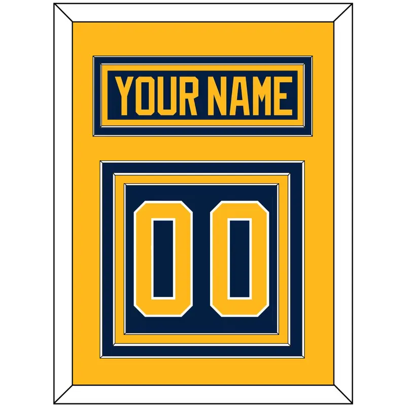 Buffalo Nameplate & Number (Back) - Home Blue (2010-2020) - Triple Mat 3