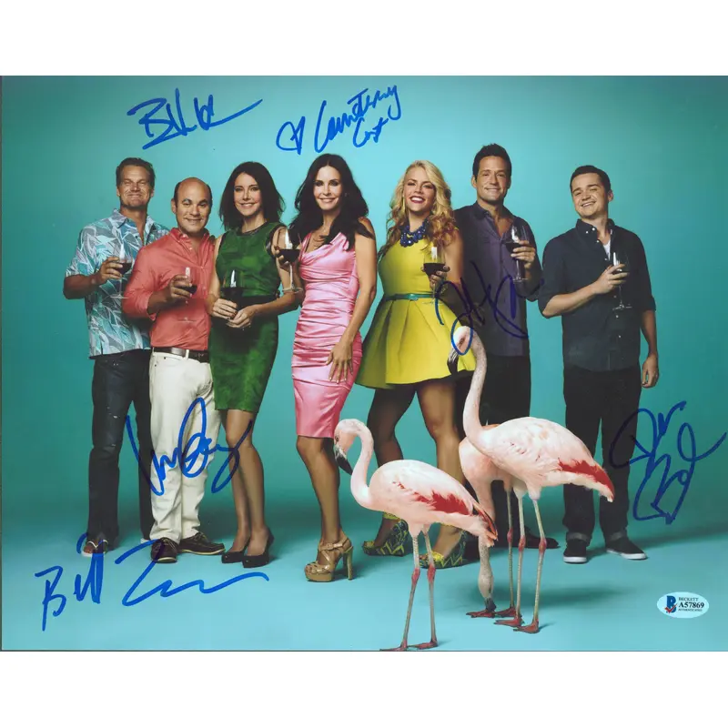 Cougar Town (6) Cox, Lawrence, Byrd, Hopkins Gomez & Holt Signed 11x14 Photo BAS