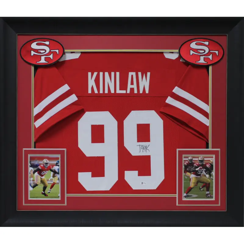Javon Kinlaw Authentic Signed Red Pro Style Framed Jersey BAS Witnessed