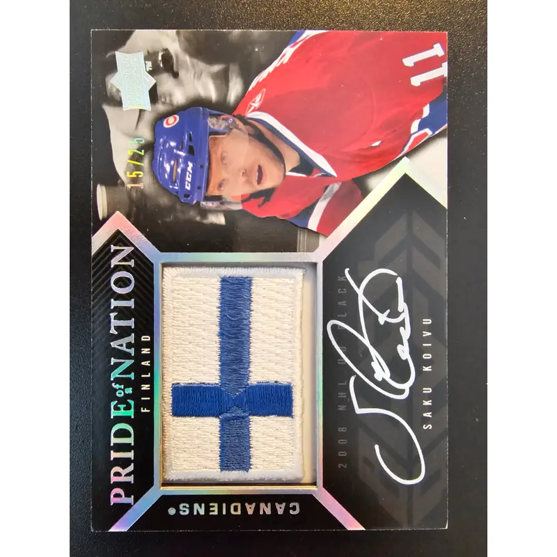 2008-09 UD Black - Pride of a Nation - Saku Koivu #PN-SK /25