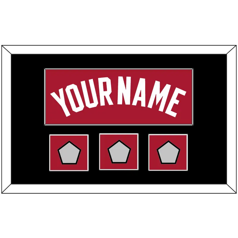 Miami Name & 3 Finals Patches - Alternate Red (2001-2008) - Single Mat 2