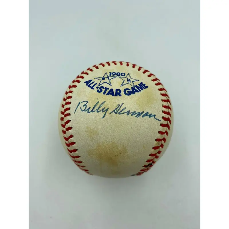 Billy Herman Johnny Mize Monte Irvin Signed 1980 All Star Game Baseball JSA COA