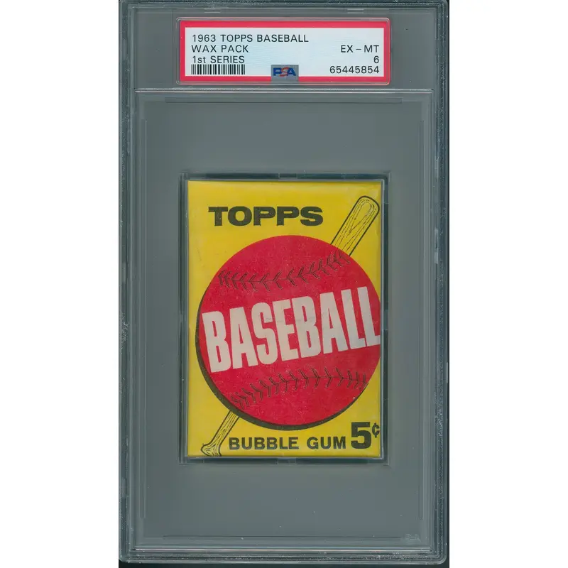 1963 Topps Baseball Unopened 1st Series Wax Pack PSA 6 *5854