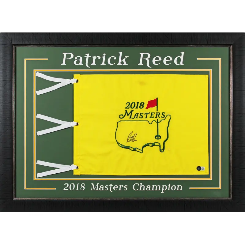 Patrick Reed Signed & Framed Augusta National Masters Pin Flag BAS #BK24815