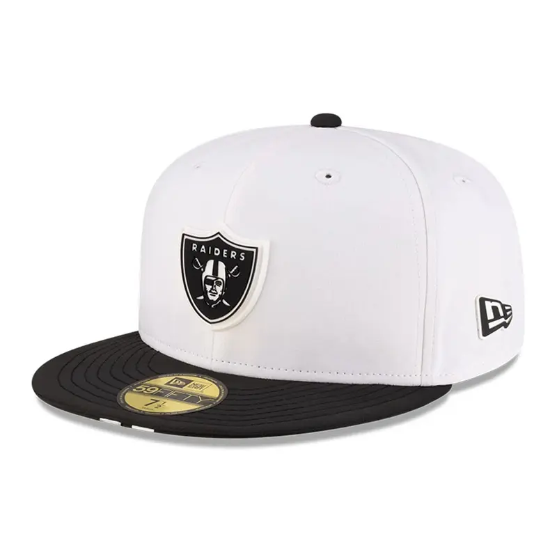 Las Vegas Raiders NFL Training 2025 White 59FIFTY Fitted Cap