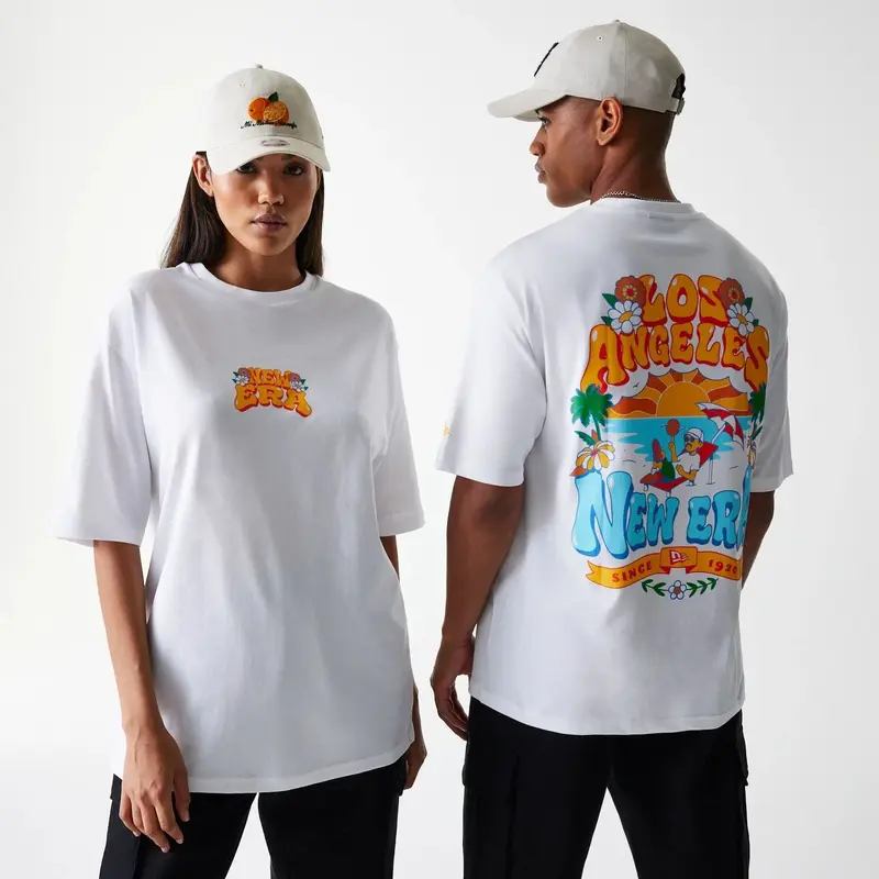 New Era Graphic White Oversized T-Shirt