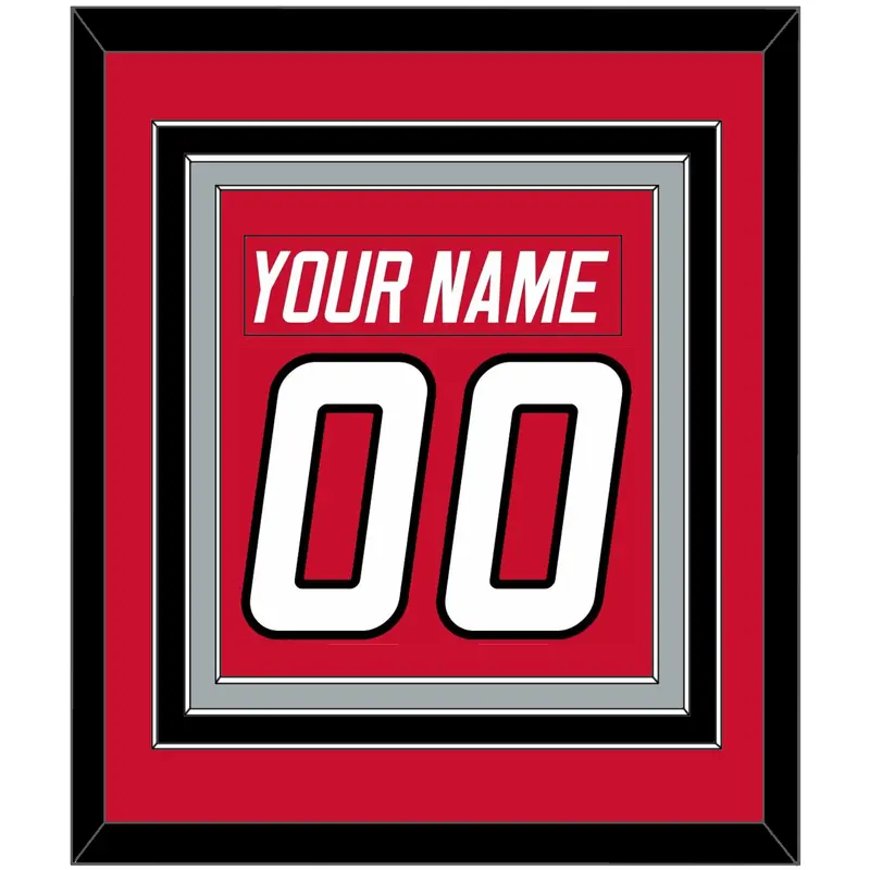 Carolina Nameplate & Number (Back) Combined - Road Red (1997-2000) - Triple Mat 3