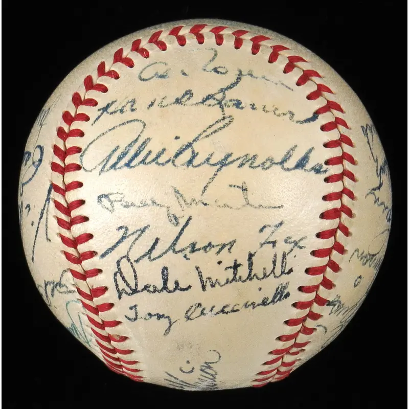 Beautiful 1952 All Star Game Team Signed Baseball Mickey Mantle Rookie Era JSA