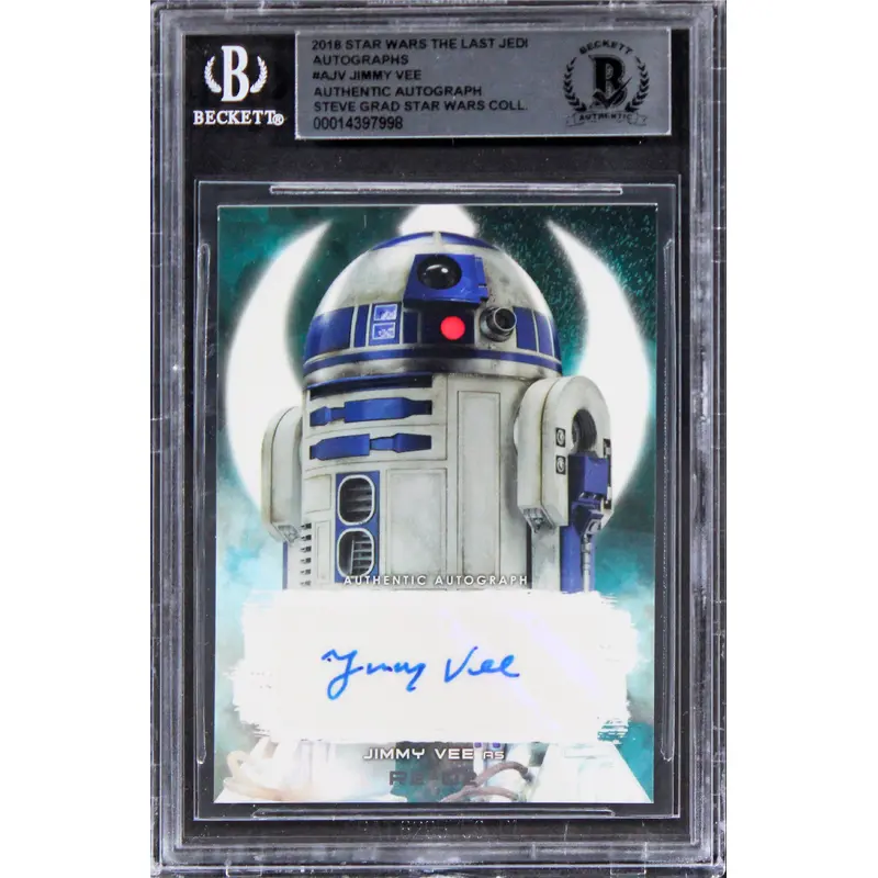 Jimmy Vee Star Wars Signed 2018 Star Wars The Last Jedi #AJV Card BAS Slabbed