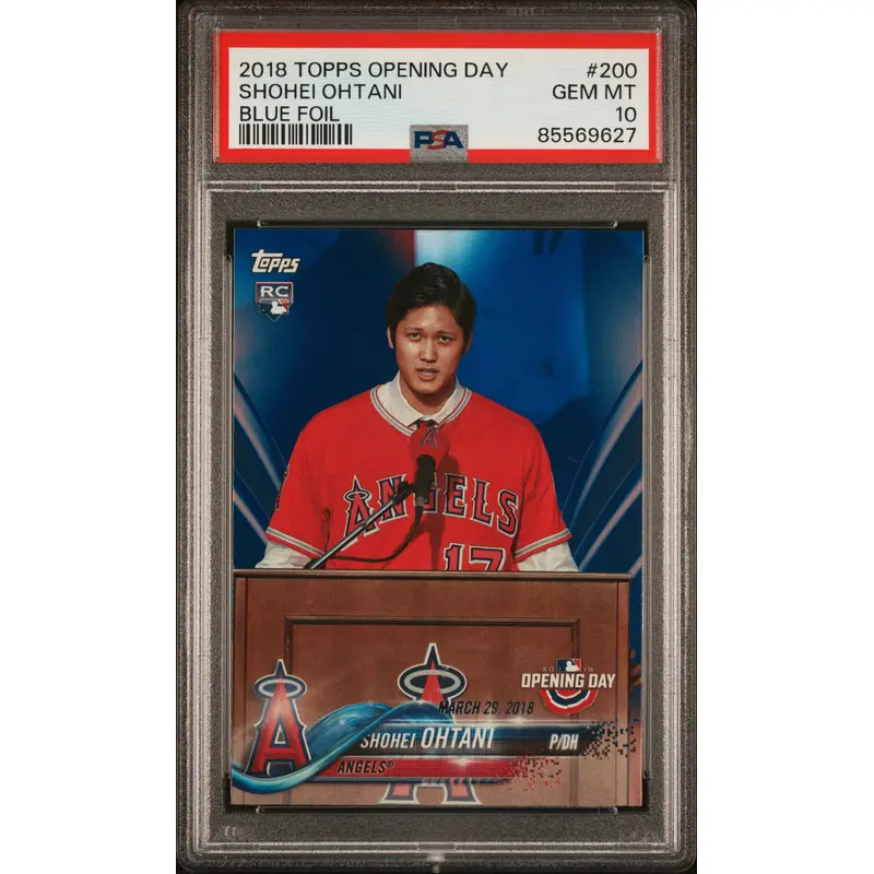 Shohei Ohtani 2018 Topps Opening Day Blue Foil #200 PSA 10 Gem Mint 9627
