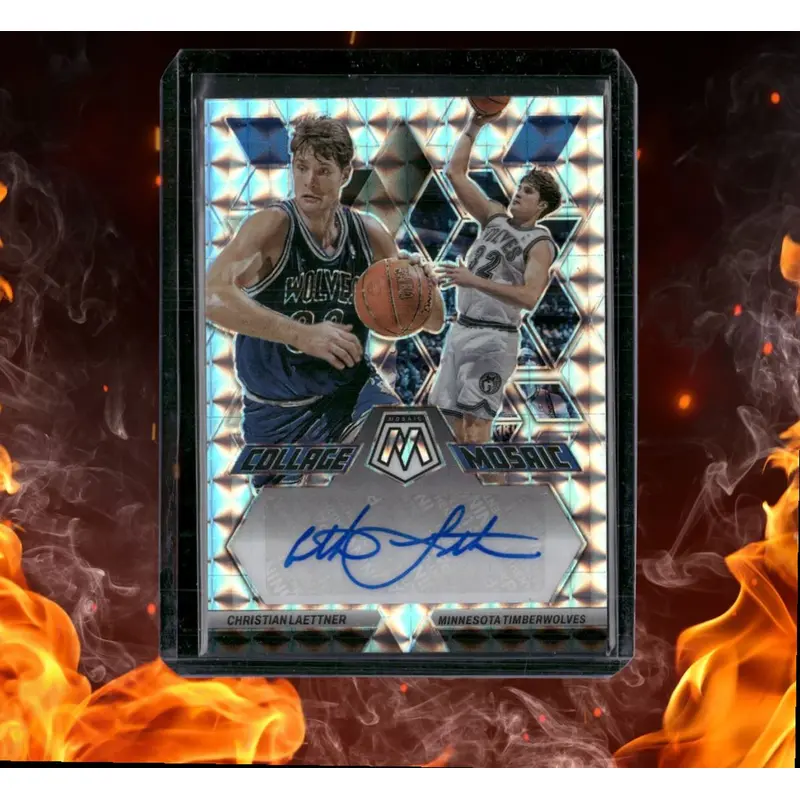 2022-23 Panini Mosaic Christian Laettner Collage Mosaic Prizm Auto #CM-LAE