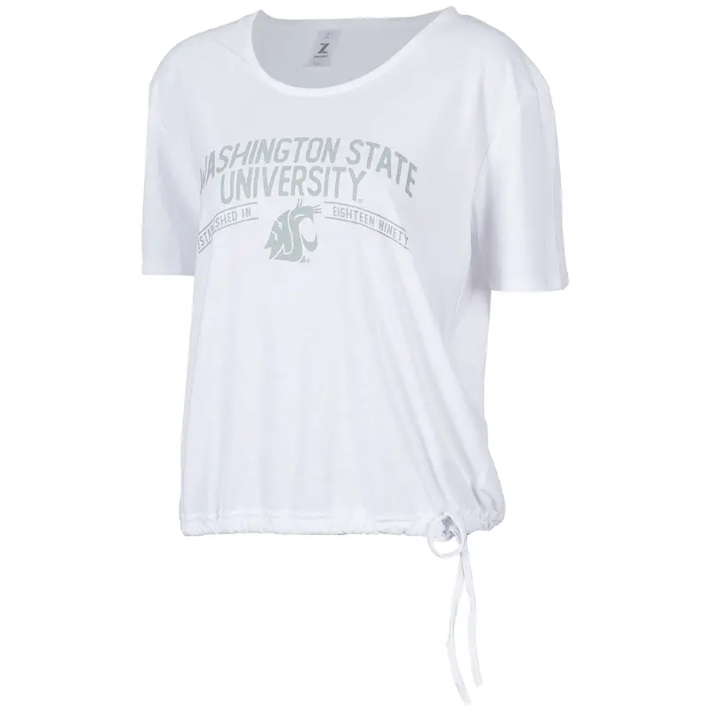 ZOOZATZ Washington State University White Cinch Bottom Tee