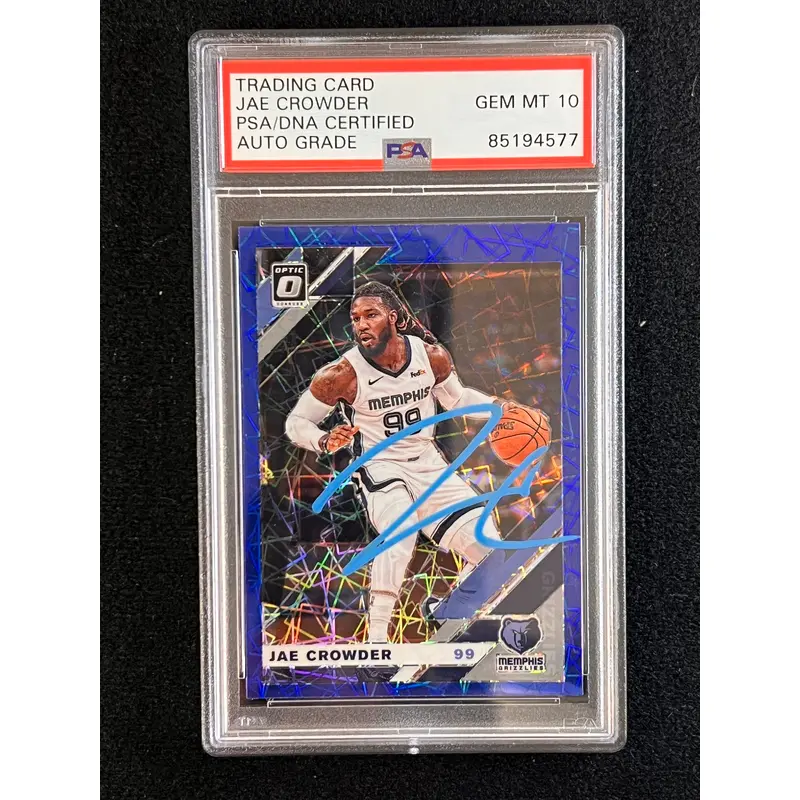 2019-20 Panini Prizm #150 Jae Crowder Signed Card AUTO 10 PSA Slabbed Grizzlies