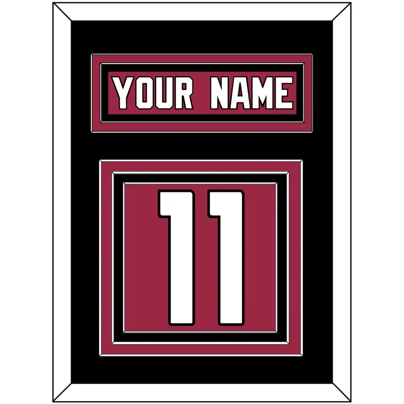 Arizona Nameplate & Number (Back) - Home Red (2015-2022) - Triple Mat 5
