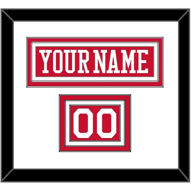Boston Nameplate & Number (Shoulder) - Road Red - Triple Mat 1