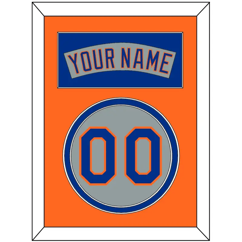 New York Nameplate & Number - Road Gray (1982-1986) - Double Mat 4
