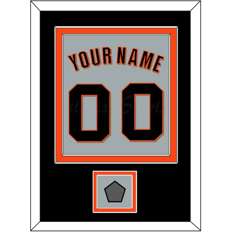 San Francisco Name, Number & World Series Jersey Patch - Road Gray (2010-2021) - Double Mat 3