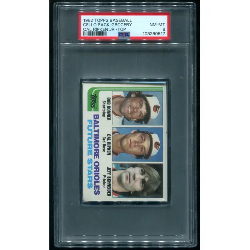 1982 Topps Baseball Unopened Grocery Cello Pack PSA 8 Ripken Jr. Top *0817