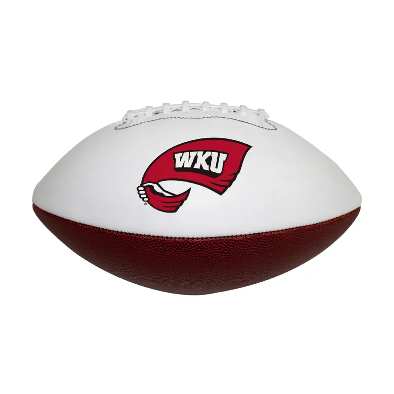 Western Kentucky Composite Brown Full Size Autograph Football f/ Towel Logo