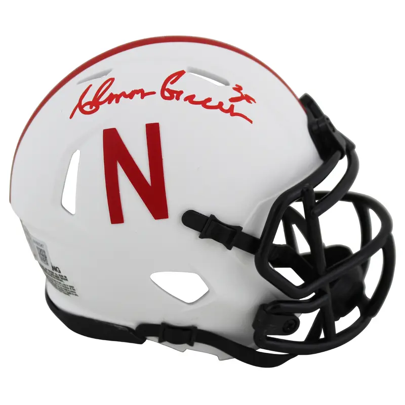 Nebraska Ahman Green Authentic Signed Lunar Speed Mini Helmet BAS Witnessed