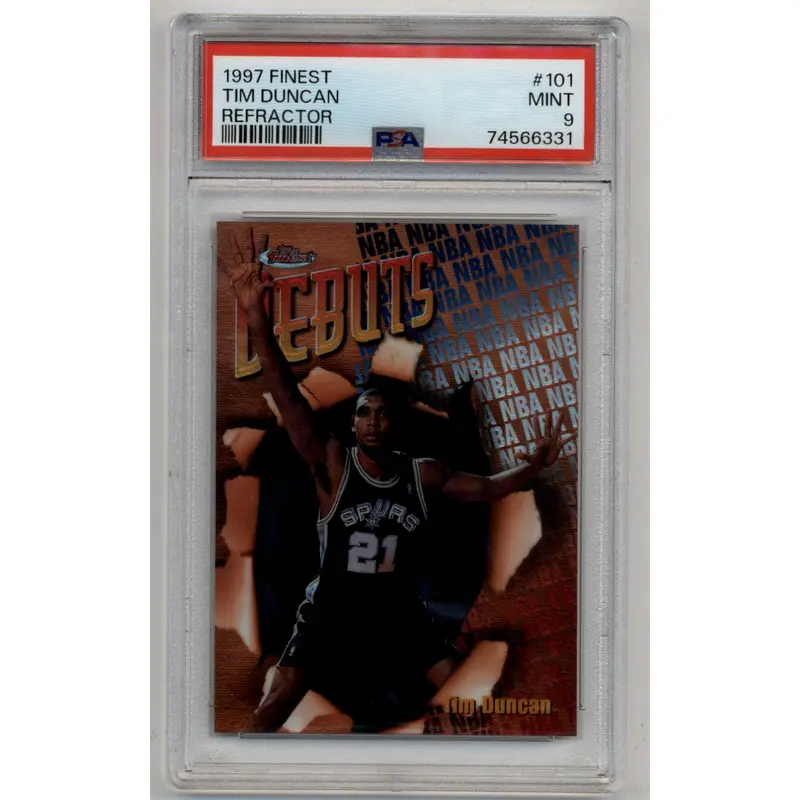 Tim Duncan 1997-98 Finest Refractor #101 PSA 9 Mint 6331