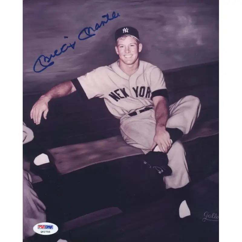 Yankees Mickey Mantle Signed Authentic 8X10 Photo Autographed PSA/DNA #Q02755