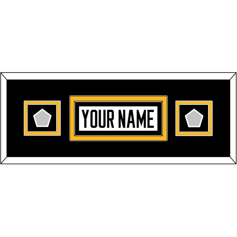 Pittsburgh Nameplate & 2 Stanley Cup Finals Patches - Home White (1988-1992) - Double Mat 8