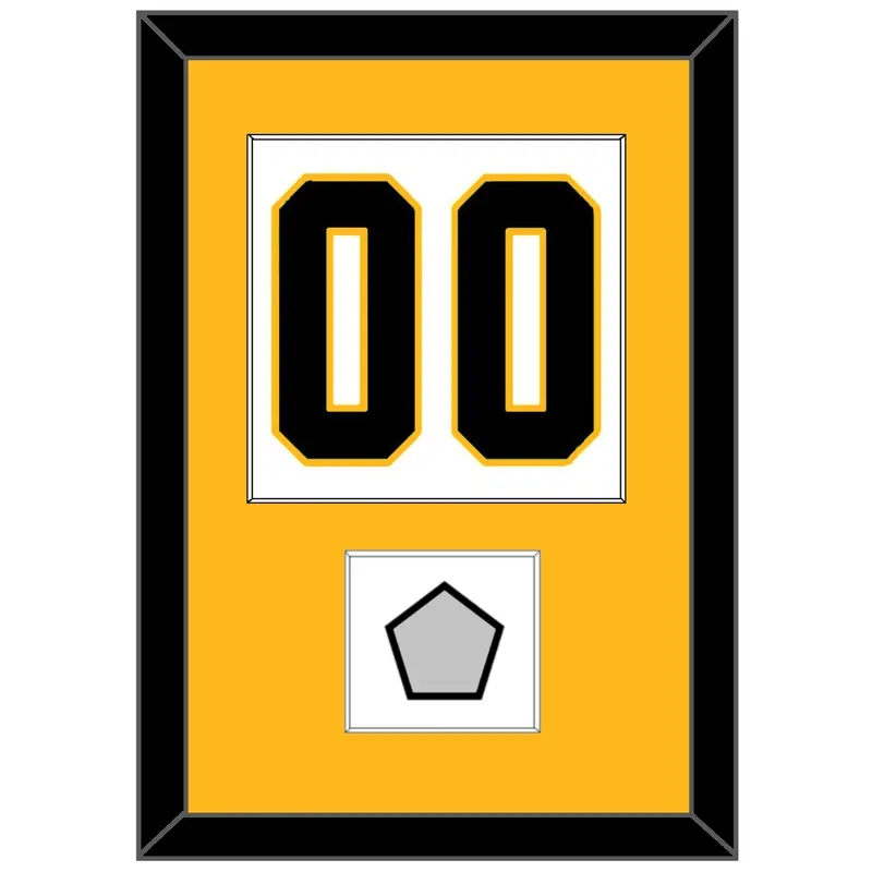 Pittsburgh Number (Back) & Stanley Cup Champions Patch - Home White (1988-1992) - Single Mat 2