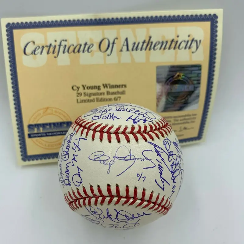 Beautiful Cy Young Winners Signed Baseball Tom Seaver Bob Gibson Steiner COA 6/7