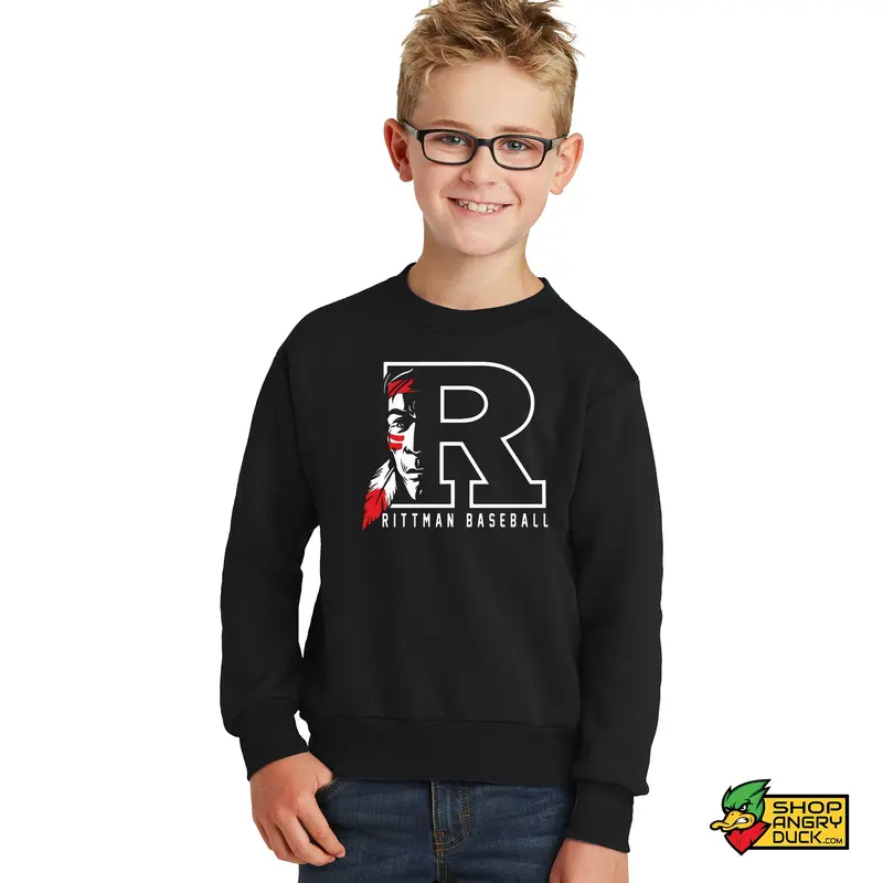 Rittman Indians Baseballs Youth Crewneck Sweatshirt 04