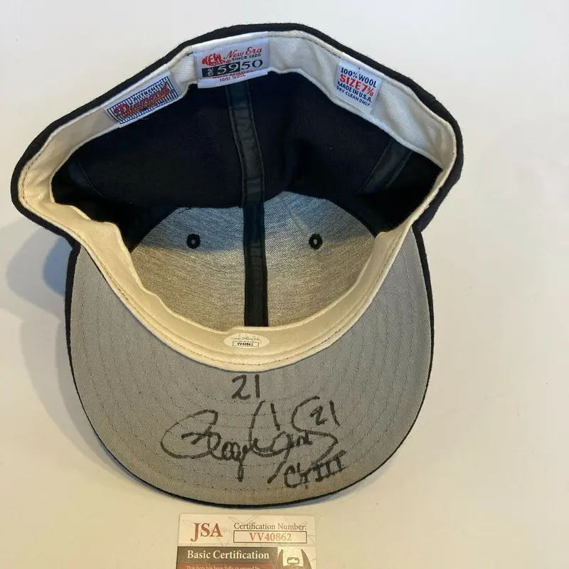 Roger Clemens #21 3X Cy Young Signed Game Issued Boston Red Sox Hat JSA COA