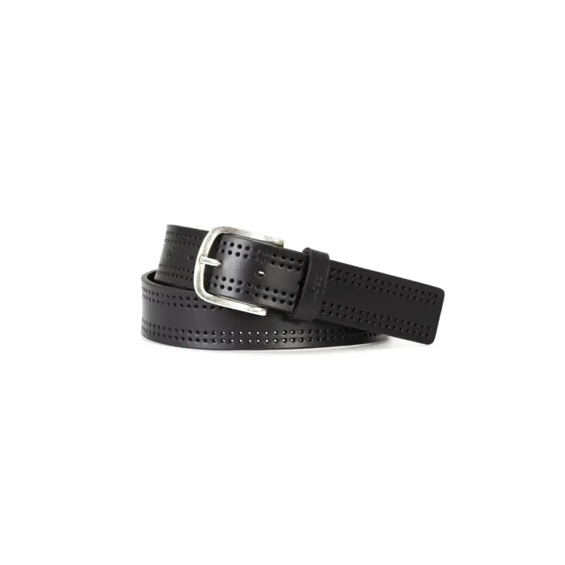 HUGO BOSS MENS BELT BLACK SASH PERF, 50475104001