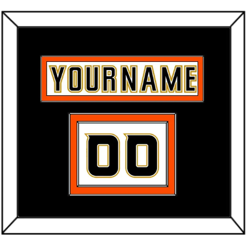 Anaheim Nameplate & Number (Shoulder) - Road White (2006-2014) - Double Mat 3