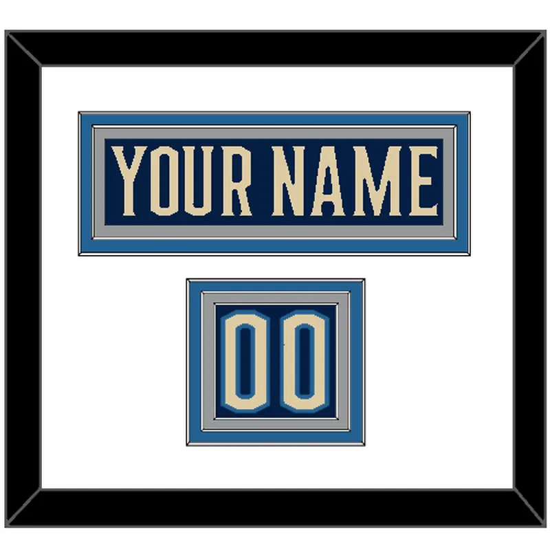 Columbus Nameplate & Number (Shoulder) - Alternate Navy Blue - Triple Mat 1