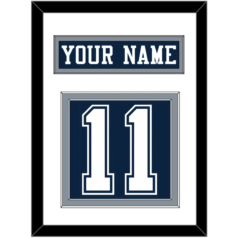 Dallas Nameplate & Number (Back) - Blue Jersey - Double Mat 1