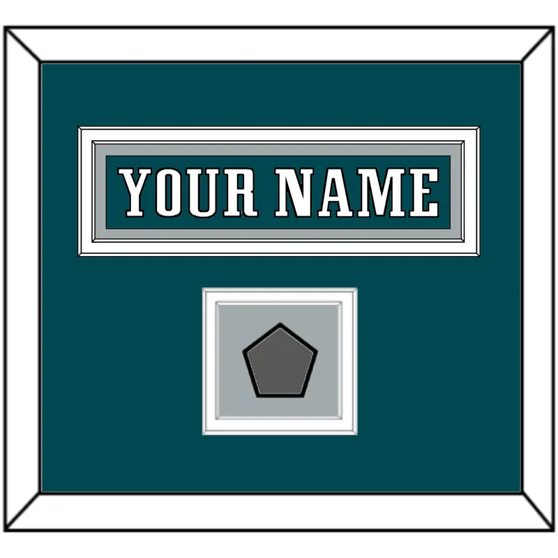 Philadelphia Nameplate & Super Bowl Jersey Patch - Home Green - Double Mat 3