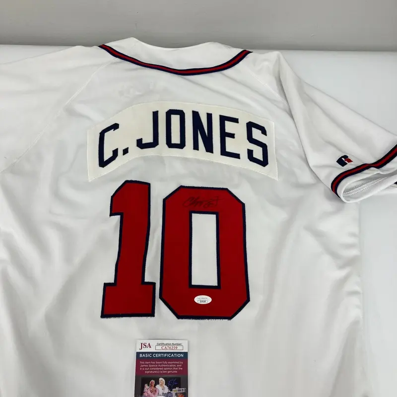 Chipper Jones Rookie Signed Atlanta Braves Russell Game Model Jersey JSA COA