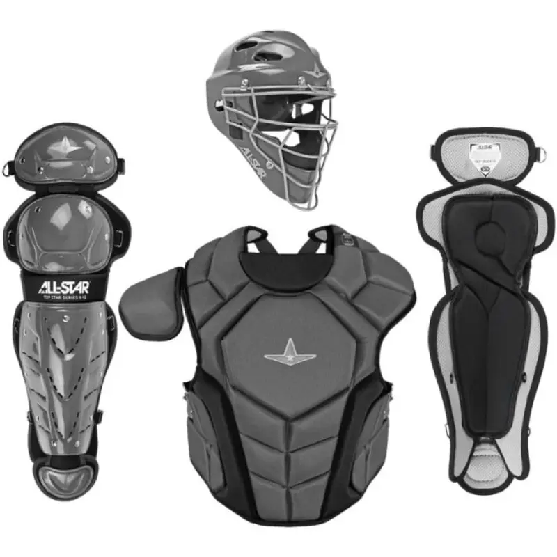 New All-Star Top Star Series Baseball Catcher's Set Ages 12-16 - Grey