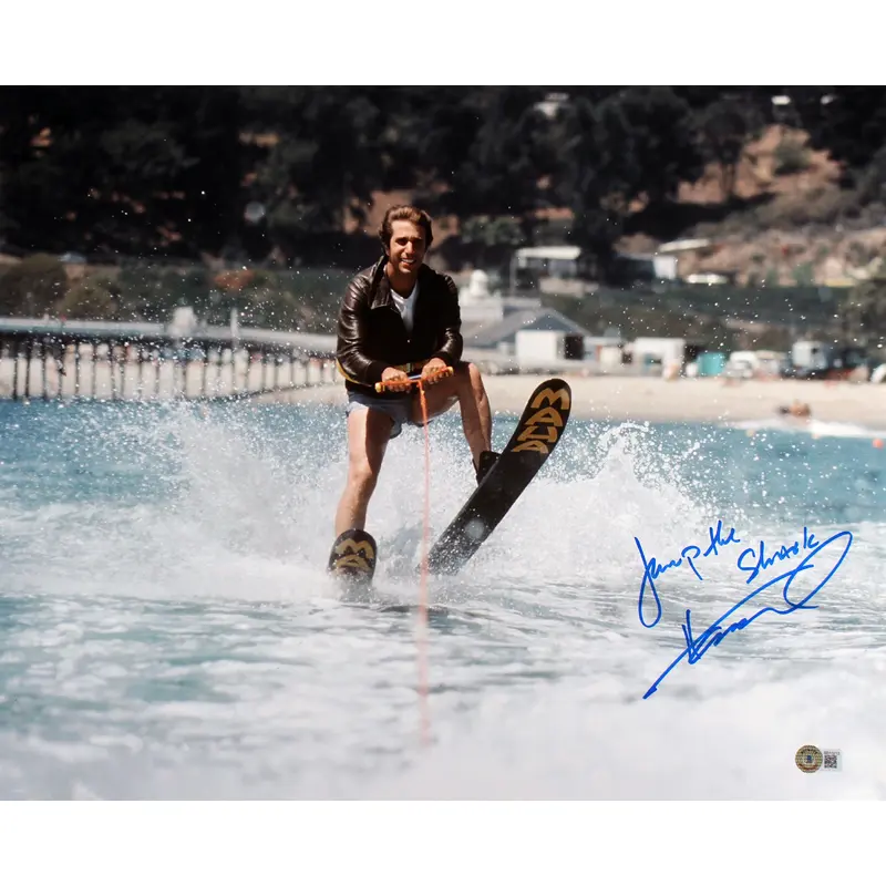 Henry Winkler Happy Days "Jump The Shark" Signed 16x20 Horizontal Photo BAS