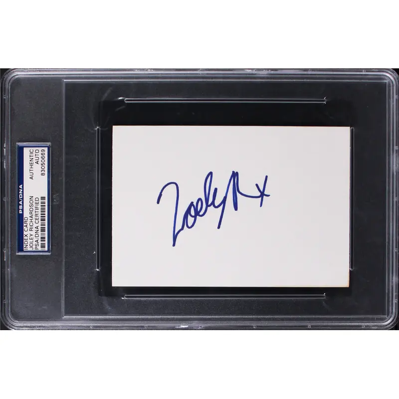 Joley Richardson Nip/Tuck Authentic Signed 4x6 Index Card PSA/DNA Slabbed