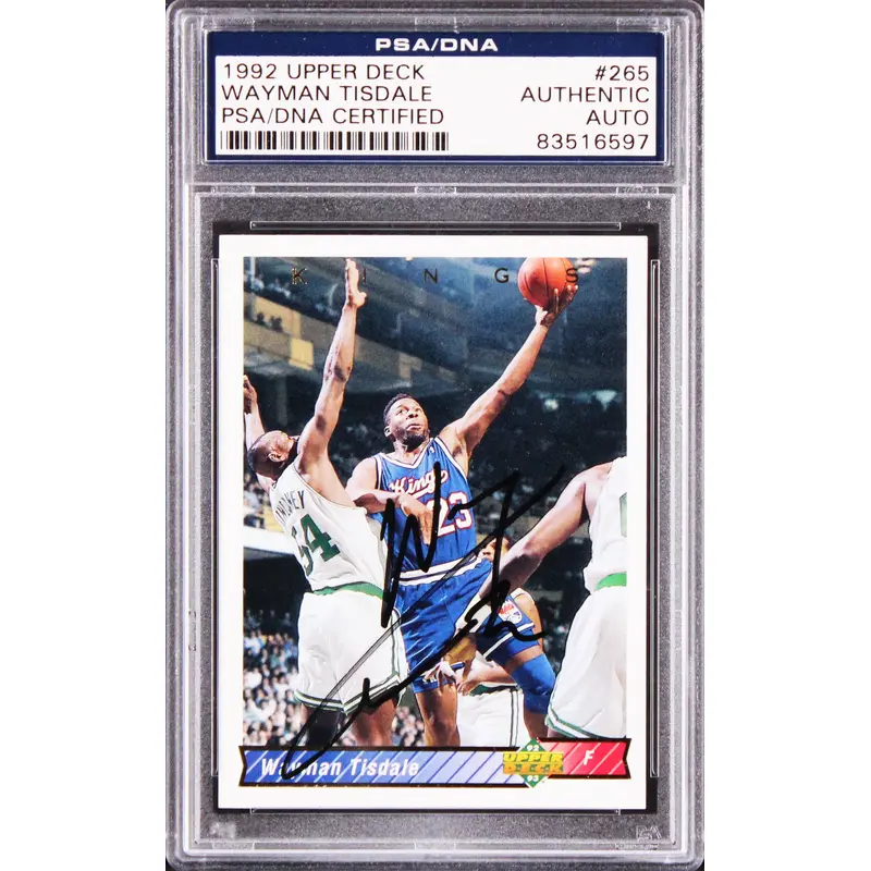 Kings Wayman Tisdale Authentic Signed 1992 Upper Deck #265 Card PSA/DNA Slab 2