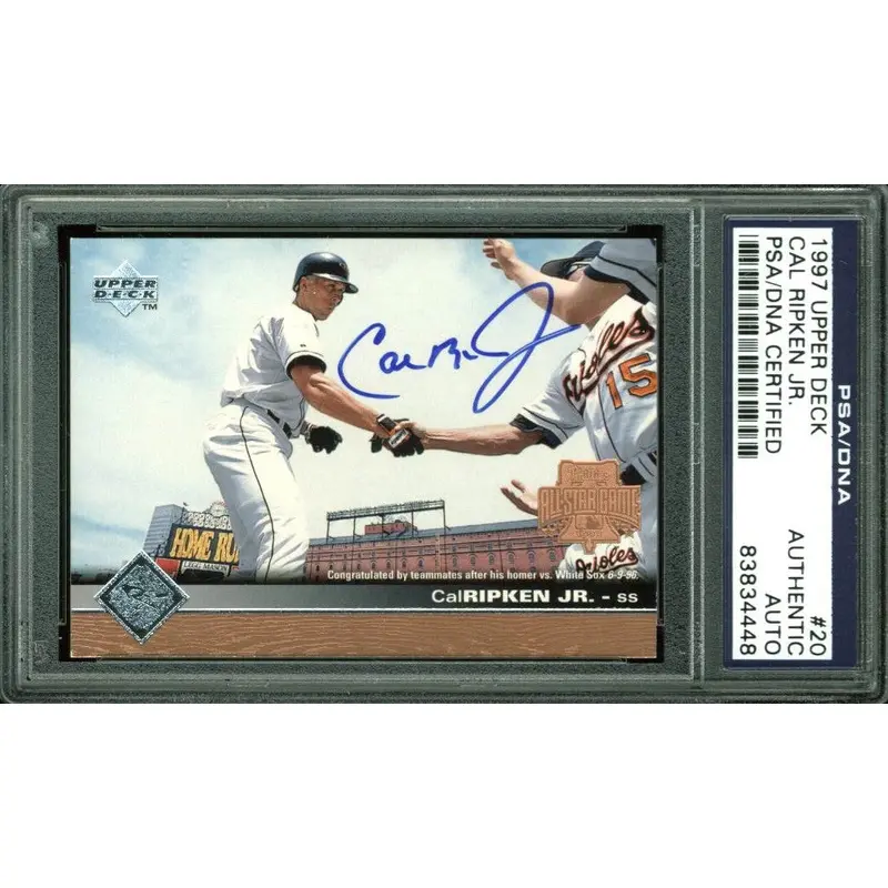 Orioles Cal Ripken Jr. Authentic Signed Card 1997 Upper Deck #20 PSA/DNA Slabbed