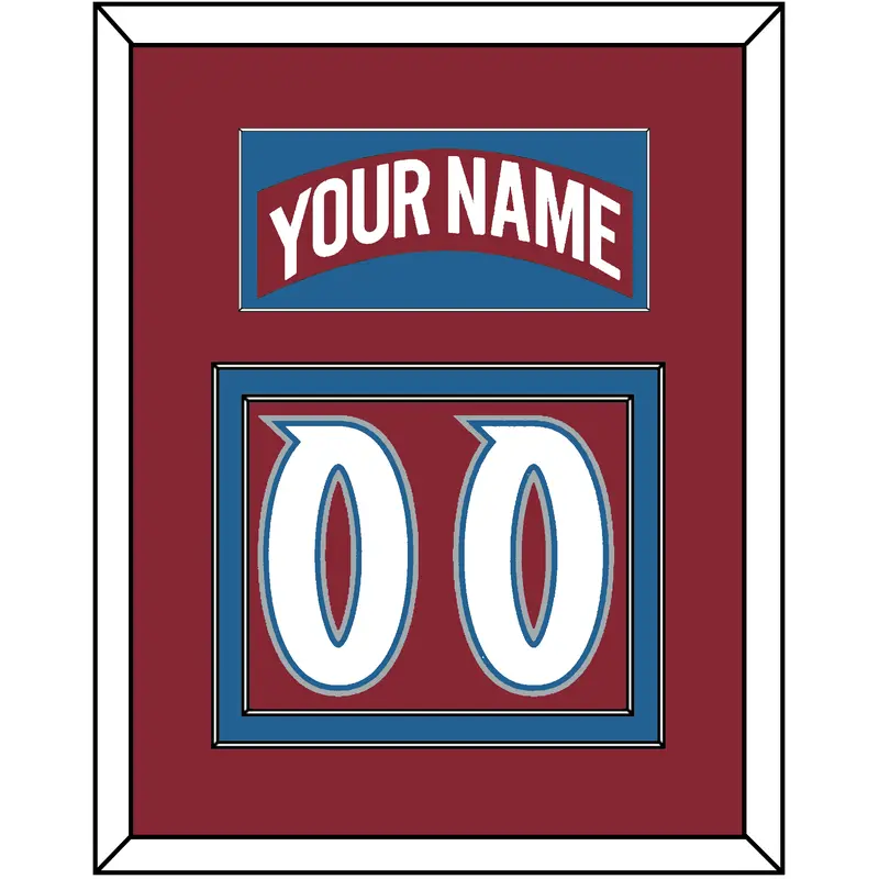 Colorado Nameplate & Number (Back) - Road Burgundy (1995-1996) - Double Mat 2