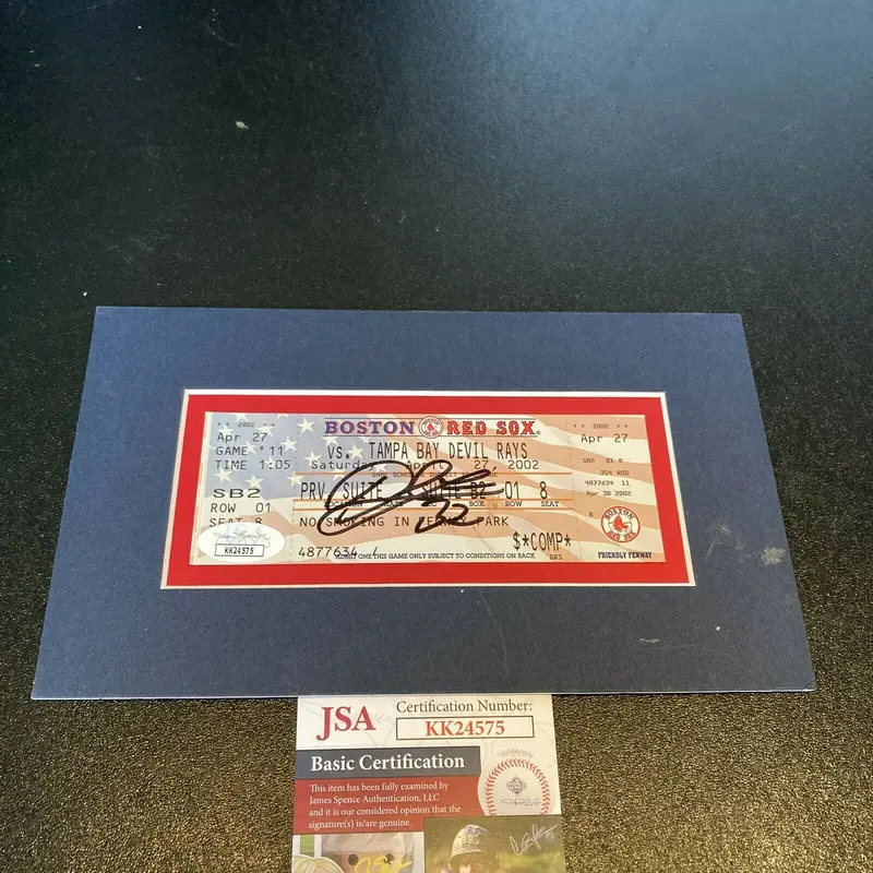 Derek Lowe Signed Full No Hitter Boston Red Sox Ticket April 27, 2002 JSA COA